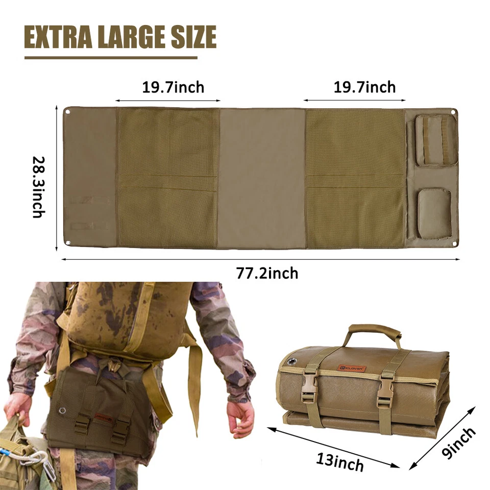 Alfombra de tiro táctica enrollable impermeable antideslizante propensa tiradores manta acolchada Foto 2 de 4