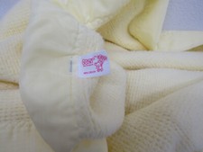 Baby Morgan COZY Blanket Yellow Orlon Thermal Nylon Trim VTG