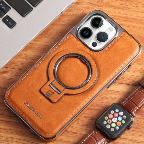 Leather Magnetic Case For iPhone 15 14 Pro Max 13 12 Metal Holder Magsafe Cover - Picture 17 of 17