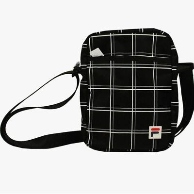 FILA Nardo messenger bag nylon bag black & white checkered Sling Bag Purse NWT