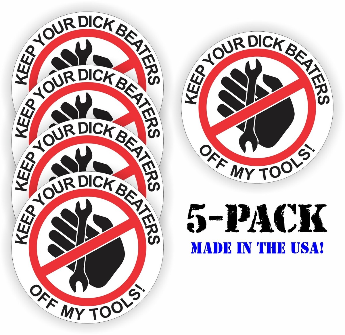 6 Adesivi Cappello Rigido Divertenti  Bandiera Americana DICK - Foto 11