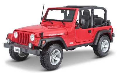 Maisto Jeep Rubicon レッド 1/18 Maisto Jeep Wrangler Rubicon (Red) Diecast Car Model