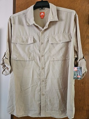 Ozark Trail men's size XL( marked 2 XL) roll tab sleeves/ pockets fishermen top