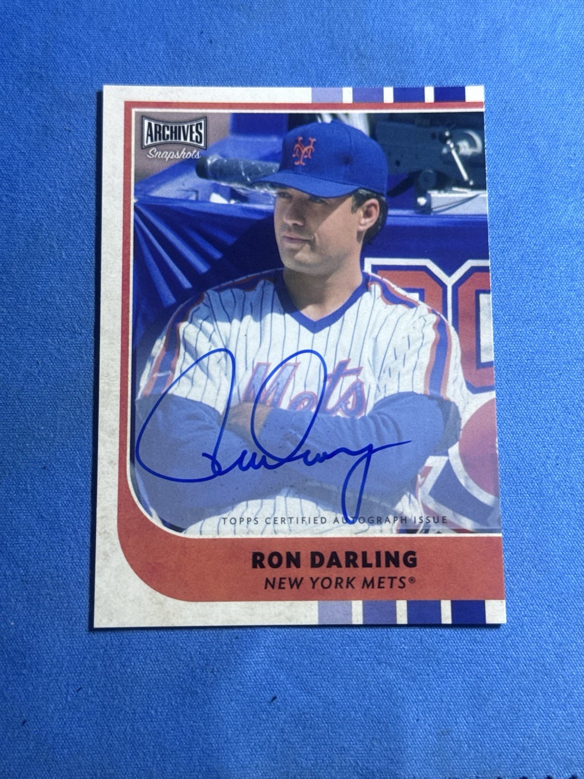 RON DARLING 2021 TOPPS ARCHIVES SNAPSHOTS AUTO/ AUTOGRAPH #6 NEW YORK METS