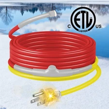 YeloDeer Heat Tape for Water Pipes – 120V 7W/FT, Thermostat, ETL Listed, Easy