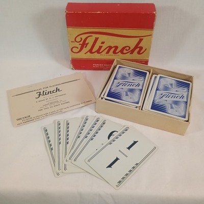 Flinch Card Game Parker Brothers 1938 Vintage Complete Original Box 2-8 Players