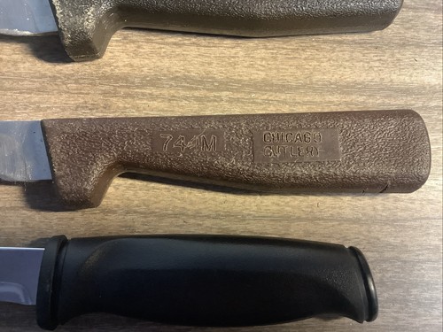 Lot Of 6” Skimming Knives-2 Vintage Chicago Cutlery 744M & 6” Fiskars W/Seath - Picture 3 of 9