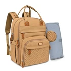 Diaper Bag Backpack Travel Tote Light Brown