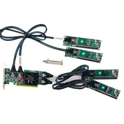 PLX8749 Expansion Card 4*SFF-8654 8I PCI-E X16 + 4*Baseplate 4*Cable X8X8X8X8