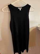 Nine West Women's Sleeveless Ribbed Crewneck Midi Dress in Black, Size S