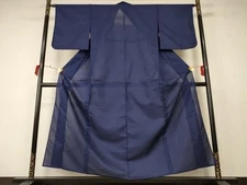 [Import duties included] Heiwaya Blue-Brown Summer Kimono Solid Color Rug Grass