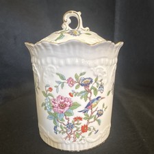 Aynsley Pembroke Bone China Floral Jar With Lid England Glossy Finish