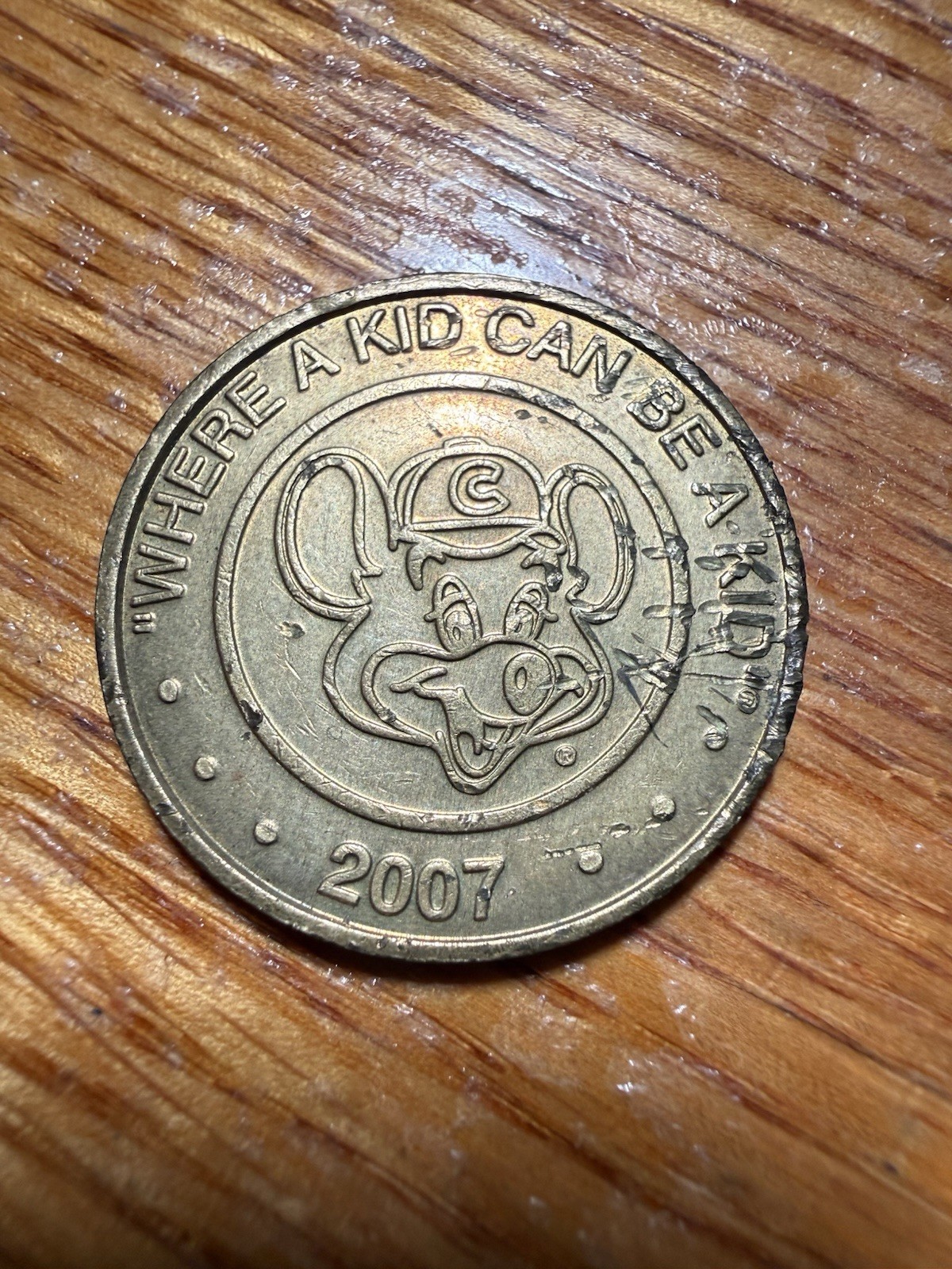 Vintage 2007 Chuck E Cheese Gaming Token Chip Arcade Amusement Coin Pizza Time