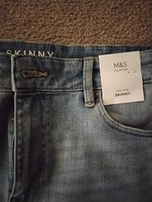 M S Marks  Spencer High Rise Skinny Jeans, BNWT, Pale Blue, UK14/US10