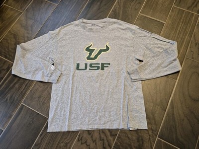USF Men's Long Sleeve Shirt South Florida Bulls Shirt Gray Russell Size Large