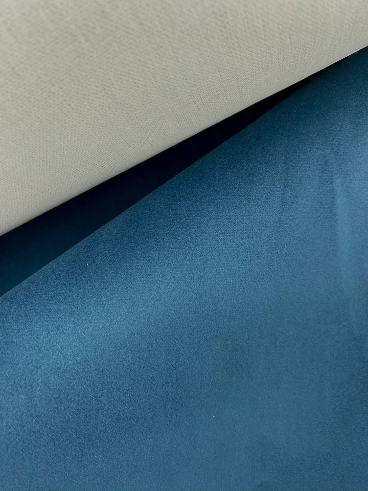 6 metres mid blue velvet upholstery fabric FREE POSTAGE - Image 2 of 4
