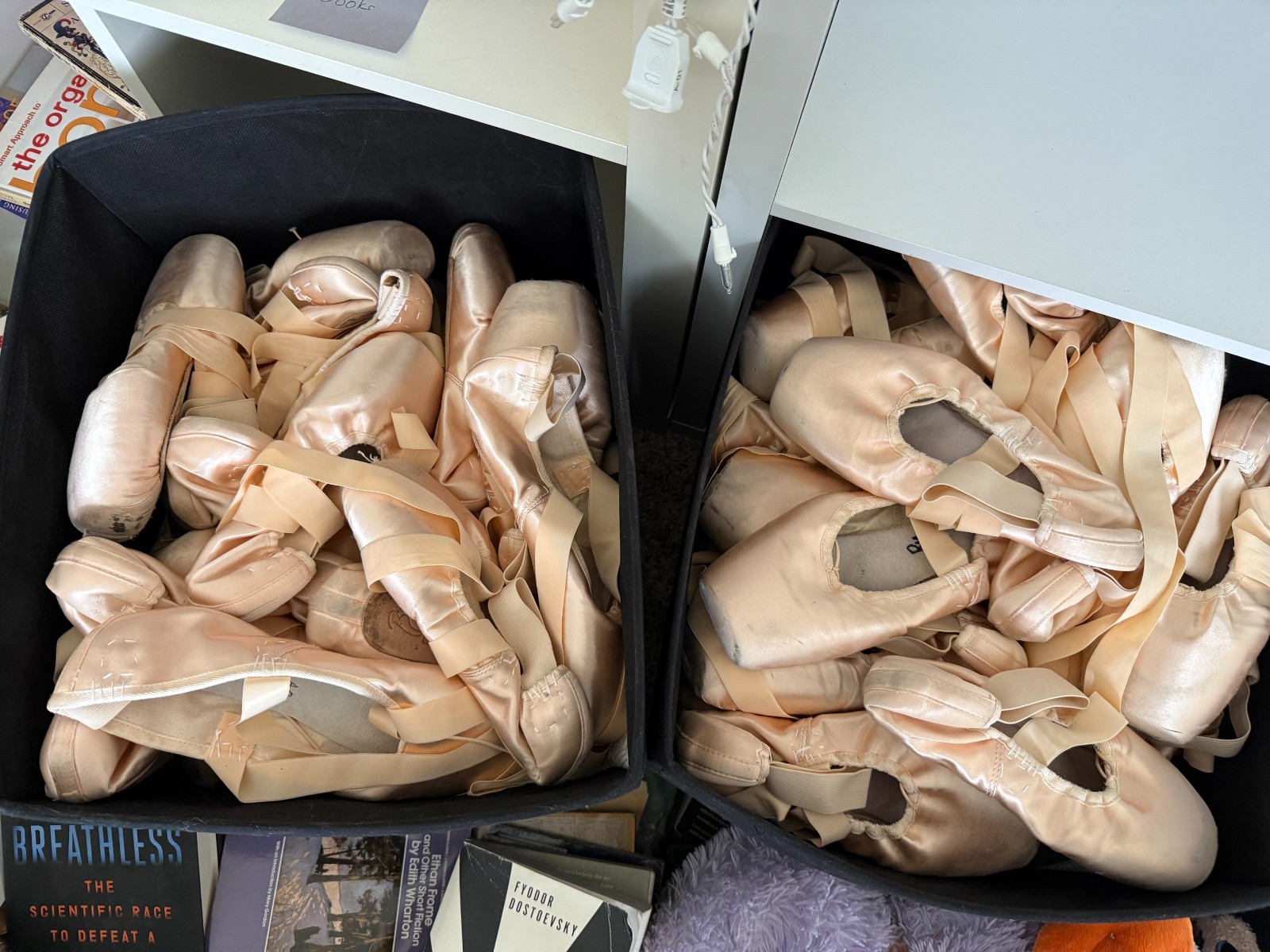 Zapatos de punta de ballet usados auténticos para manualidades, decoración, accesorios, en su mayoría Bloch