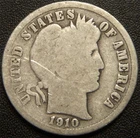 1910 Barber Dime - Full Rims and All Major Details Are Distinctly Outlined
