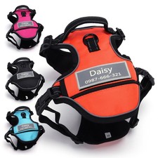 Reflective Tactical Dog Harness No Pull Custom Name ID Patch Soft Padded Vest