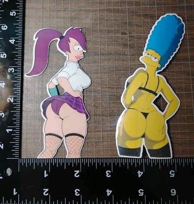 Marge Simpson & Leela Futurama Sexy Adult Vinyl Decal Stickers