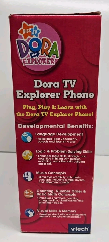 2007 VTech Nick Jr. Dora The Explorer Tv Phone Plug Play Learn New - Image 4 of 4