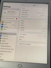 Apple iPad 7th Gen 32GB Wi-Fi Silver MW752LL/A 10.2" Cracked Screen