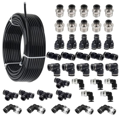 1/4'' Air Line Tubing Kit,100ft Nylon Air Hose with NPT Push to Connect Fittings