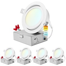 Luxrite 4 Inch Gimbal LED Recessed Light 5 CCT Selectable 950LM Dimmable 4-Pack