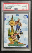 STEPHEN STEPH CURRY PSA 10 2017-18 PANINI CORNERSTONES #DT20 DOWNTOWN WARRIORS
