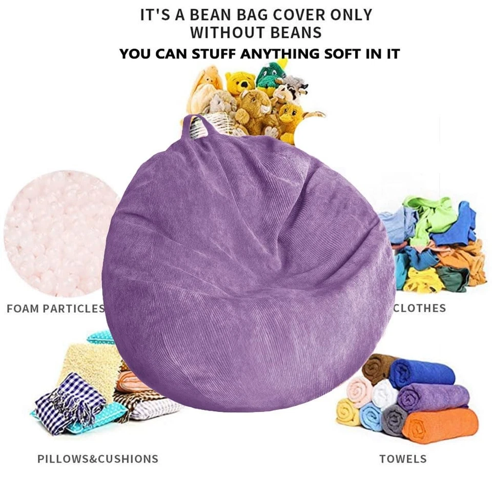 Funda para silla bolsa de frijoles de almacenamiento de animales de peluche - Lavable Ultra Suave Pana Co... Foto 2 de 4