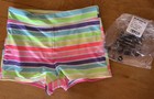 Lands End Girls Size 10 12 Swim Shorts Bottoms Boy Short Rainbow Stripe NWT! — photo 1