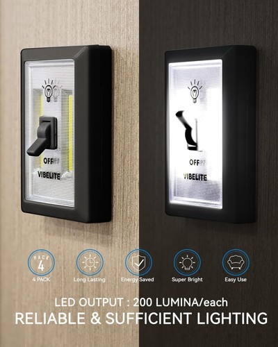 LED Night Light Switch, 12 Total Batteries Included, 200 Lumen Wireless COB L... - Picture 7 of 9