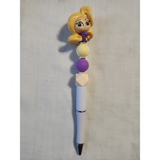 Bead Pen Doorables Character Princess Rapunzel White Pen Cream Purple Beads
