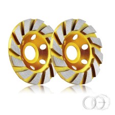 2pcs-4 Inch Concrete Stone Ceramic Turbo Diamond Grinding Cup Wheel,12 Segs Heav