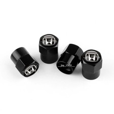 Universal Fit Honda 4pcs Tire Valve Stem Caps Black Anodized Aluminum
