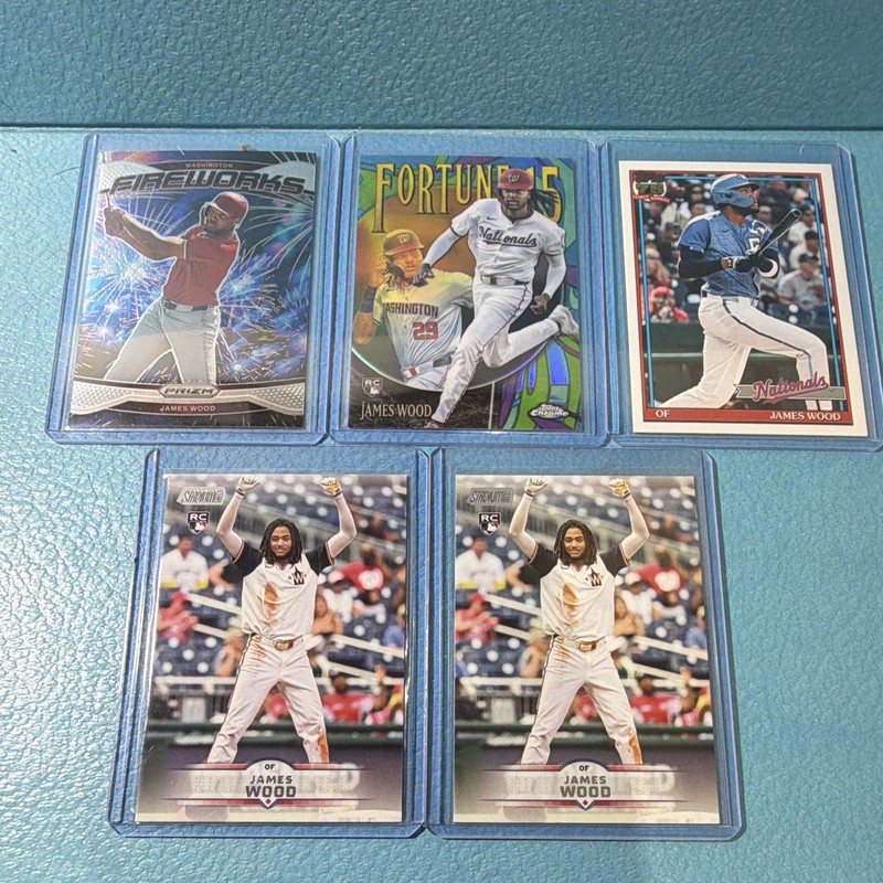 James Wood Nationals 5-Card Lot 2024 Chrome/Stadium Club/Prizm RC
