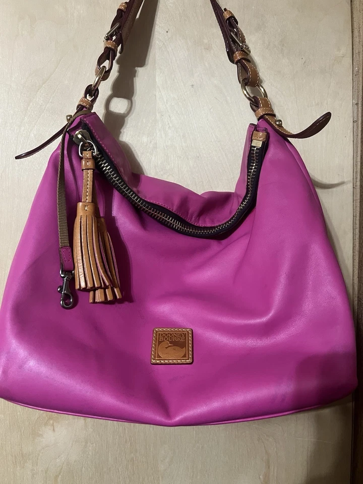 Dooney Bourke Large Leather Hobo Purse - Image 3 of 4