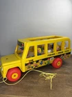 Vintage Fisher Price #192 School Bus with 7 Little People Figures & Driver 1965