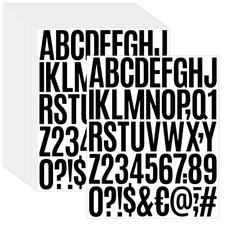 1400 Pcs 28 Sheets 2 Inch Letter and Number Stickers Self 11 8.8in, Black