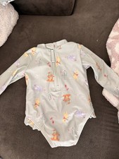 Disney Winnie the Pooh One Piece Long Sleeve Cartoon Print Swimwear 3M