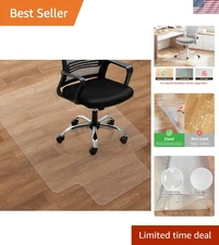 Clear Anti-Slip Floor Protector Mat 47x36 - Heavy Duty for Hardwood Surfaces