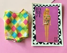 VINTAGE BARBIE 1966 COLOR MAGIC Diamond Print Swimsuit #1150 With Fun Fact Card