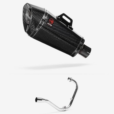 Lextek Carbon Fibre XP8C 210mm Auspuffanlage für Lexmoto Michigan 125 Schalldämpfer