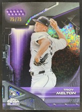 2026 Topps Chrome Black Troy Melton Purple Mini-Diamond Refractor /75 RC Tigers