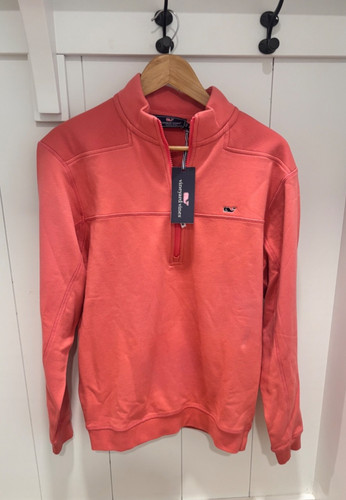 Vineyard Vines Quarter Zip, Shep Collegiate, Jetty Red, Brand New. Adult Size S