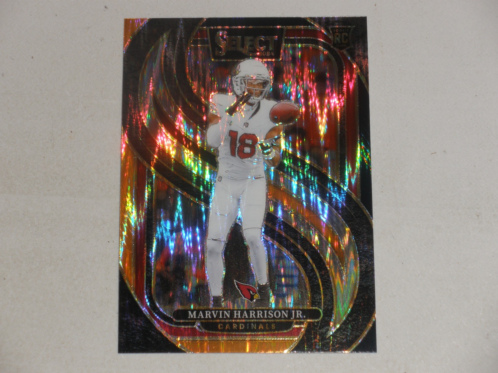 2024 Panini Select Premier Black Orange Shock Prizm #115 Marvin Harrison Jr RC