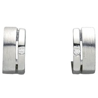 Basic Silber Ohrringe 05.2038 Damen Creolen Sterling-Silber 925 Weiß Zirkonia