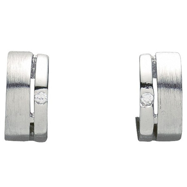 Basic Silber Ohrringe 05.2038 Damen Creolen Sterling-Silber 925 Weiß Zirkonia-image