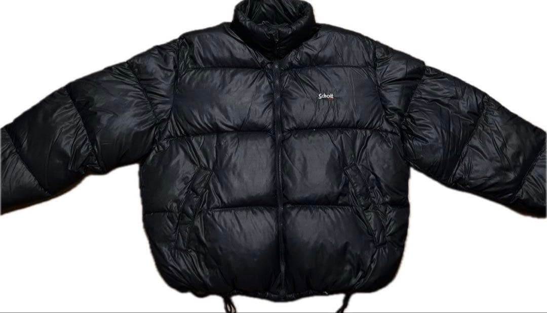 Schott black outer down jacket box silhouette - image 2