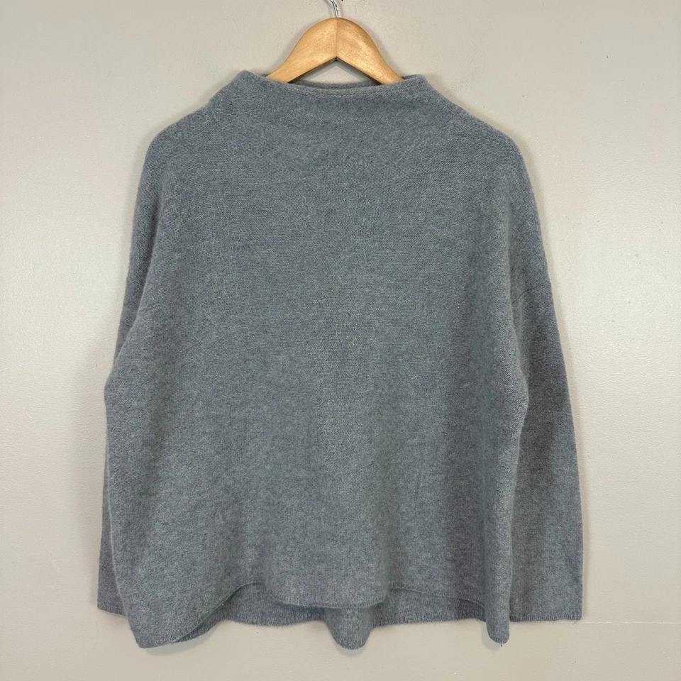 Suéter Vince Mujer XS Gris 100% Cachemira Tejido Cuello Embudo Parisino Dinero Antiguo Foto 2 de 4